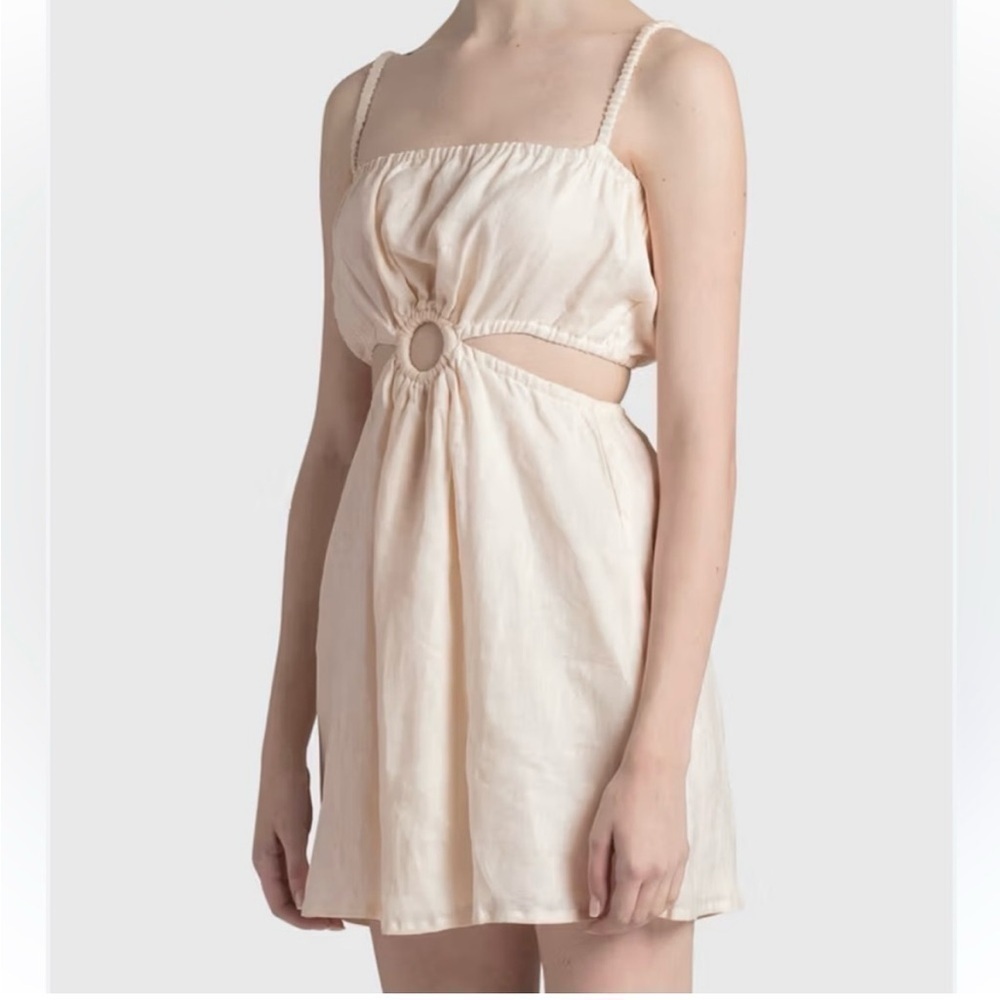 Faithfull The Brand 100% Linen cream colored  dress size 8